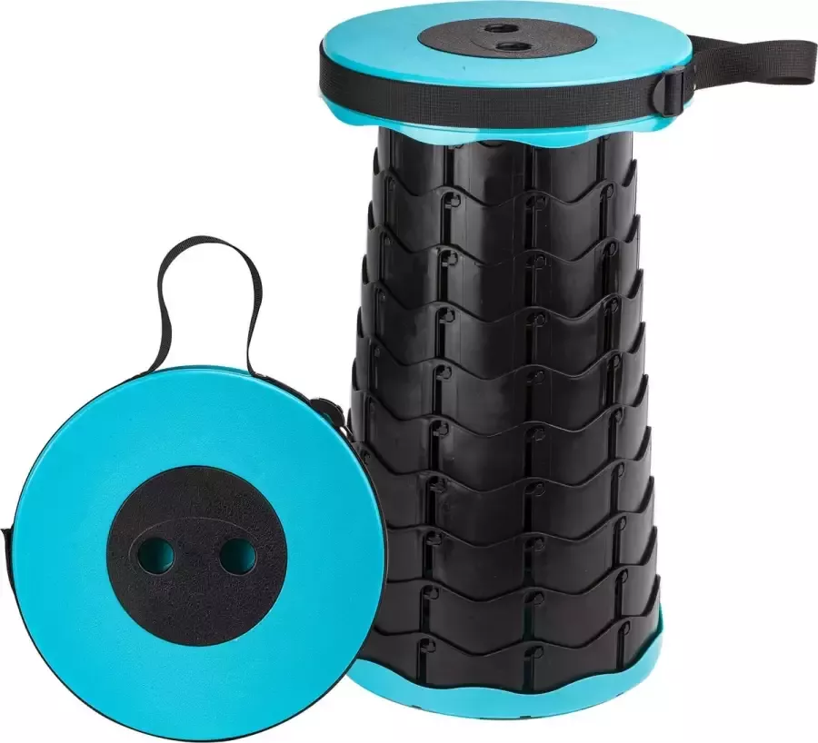 Alora Opvouwbare Kruk Blauw kruk opvouwbaar draagbaar inklapbaar kruk klapstoel vouwstoel opstatpkrukje kampeerstoel