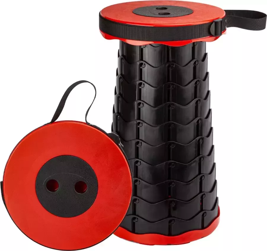 Alora Opvouwbare Kruk Rood kruk opvouwbaar draagbaar inklapbaar kruk klapstoel vouwstoel opstatpkrukje kampeerstoel