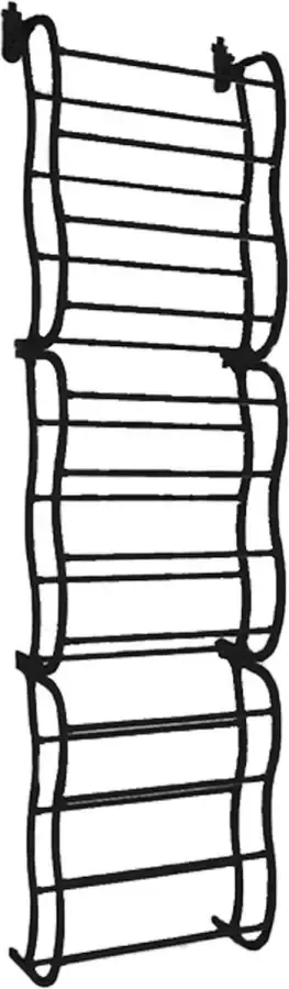 Alora schoenenrek zwart 185x55cm Schoenenbank schoenenrek metaal schoenenrek deur opbergrek