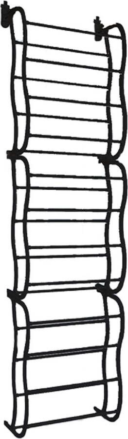 Alora schoenenrek zwart 185x55cm Schoenenbank schoenenrek metaal schoenenrek deur opbergrek