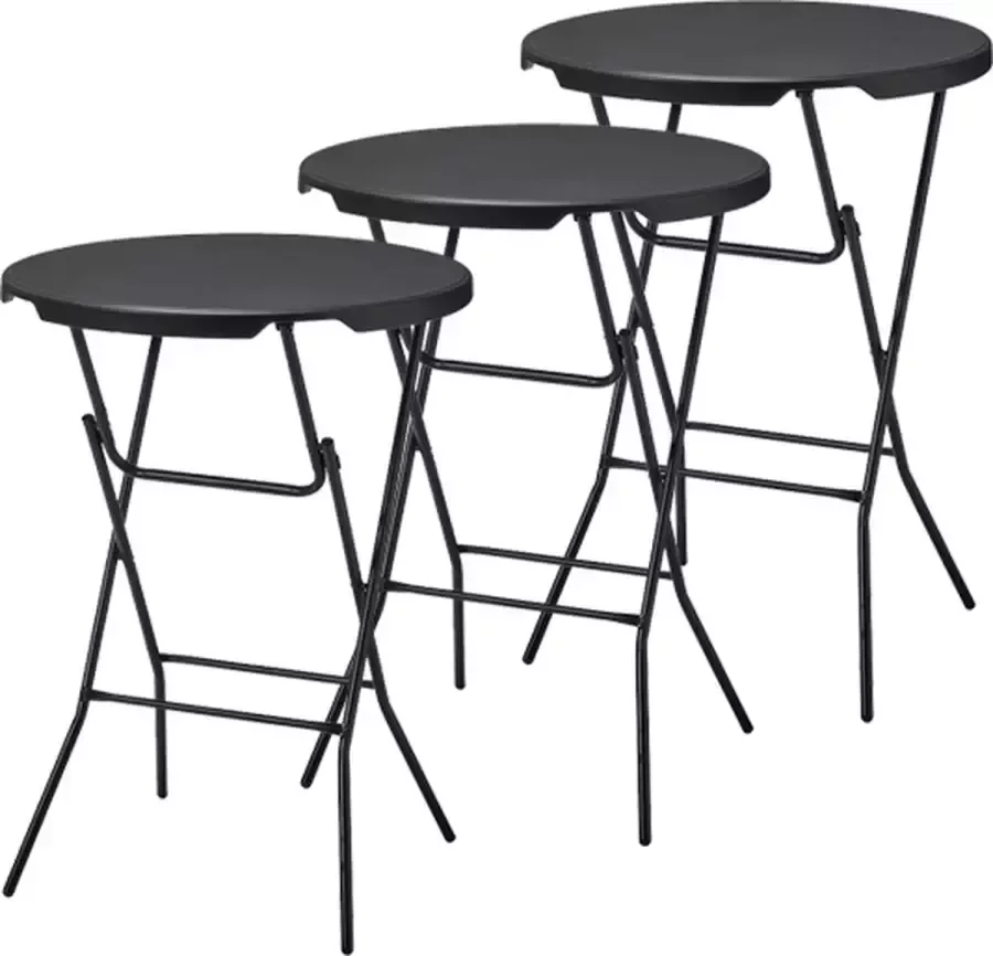 Alora Statafel Set van 3 Grijs ø80x110 cm statafels cocktailtafel hoge staan tafel staantafels staantafel partytafel
