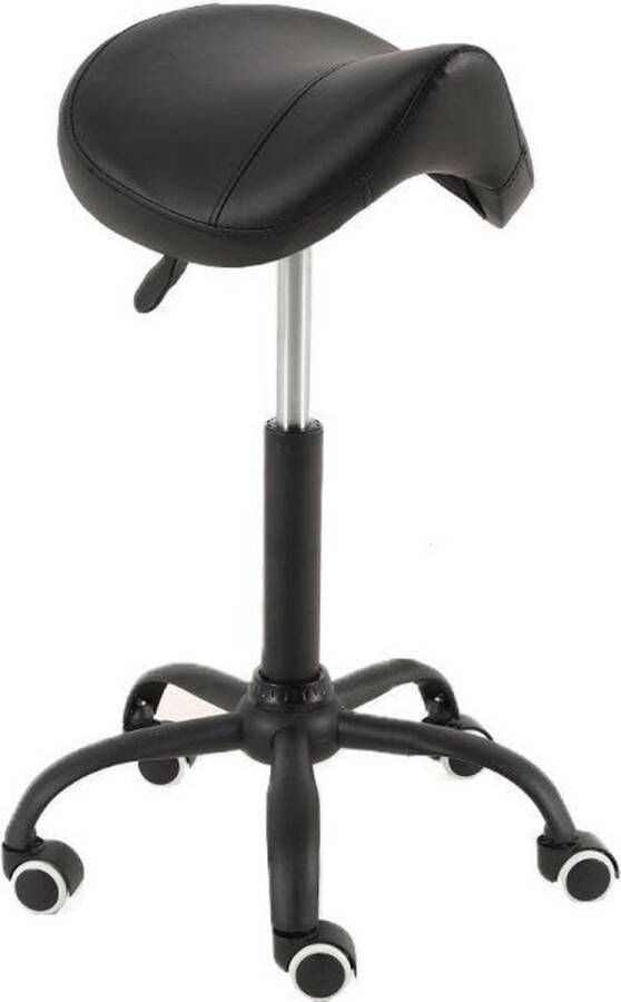 Alora Zadelkruk Zwart Zwart onderstel – Kapperskruk – Verstelbare Hoogte