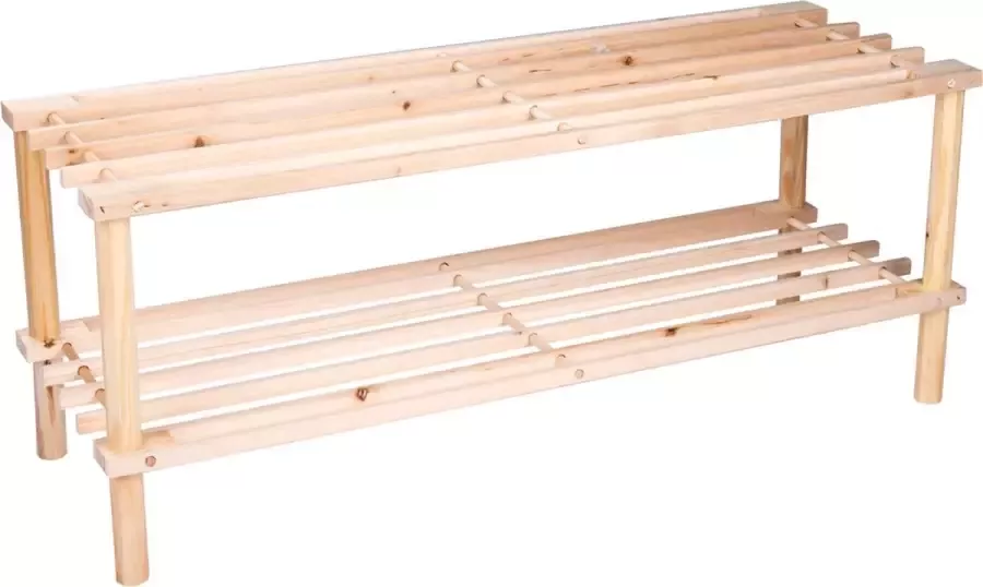Alpina Schoenenrek 74 x 26 x 30 CM Twee Lagen Hout FSC Gecertificeerd Beige