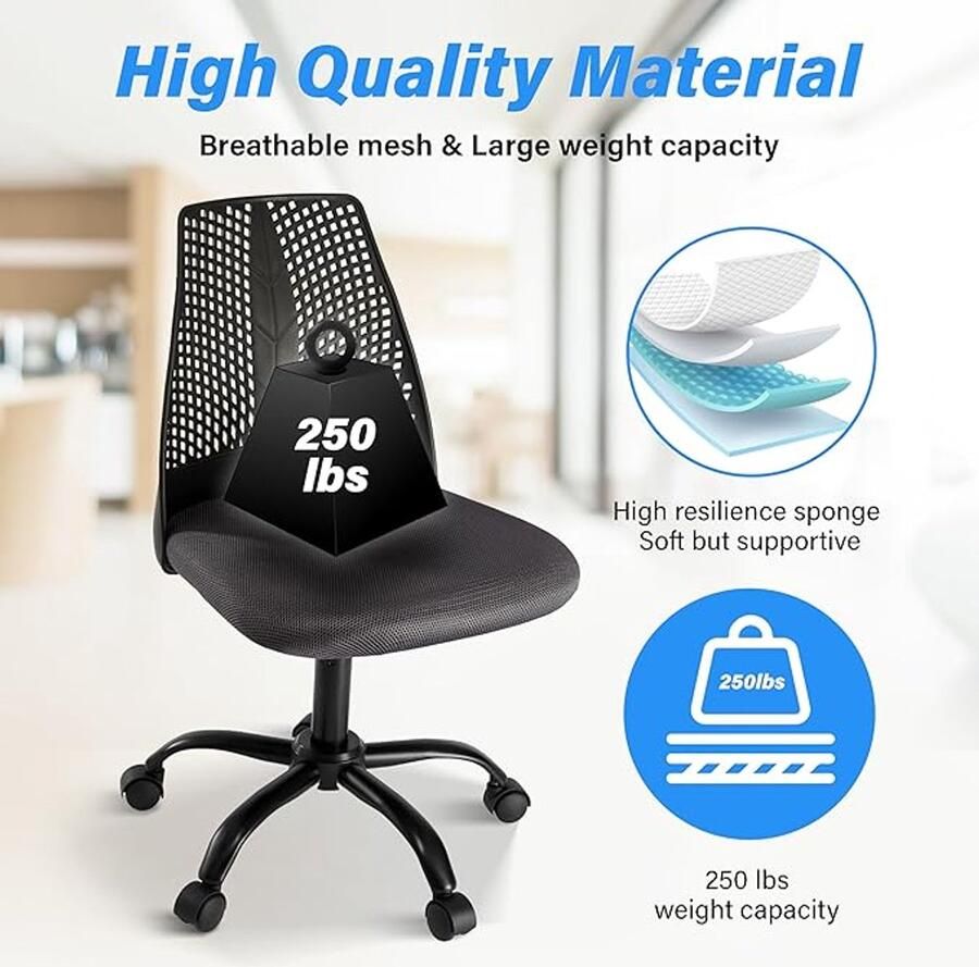 Alta ErgoComfort Deluxe Ergonomische Bureaustoel – Verstelbare Mesh Bureaustoel met Ademend Rugleuning en Kussen – Ergonomische Thuiswerkstoel met Wielen – Zwart en Grijs – Comfortabel & Stevig – 360° Draaibaar