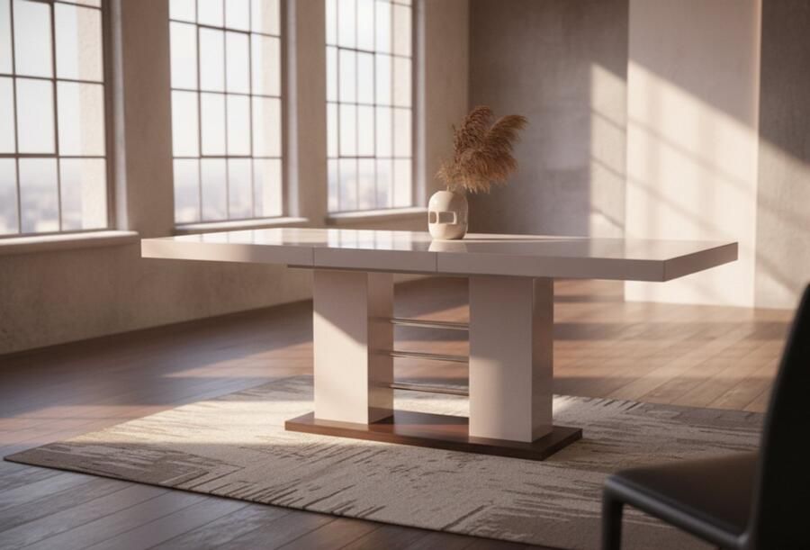 Alta Verona Luxe Uitschuifbare Eettafel – 160-260 cm – 12 Personen – Houtfineer & Wenge Frame – Moderne Design Tafel – Cappuccino Kleur – Stabiel & Duurzaam – Eenvoudig te Monteren – 2 Jaar Garantie