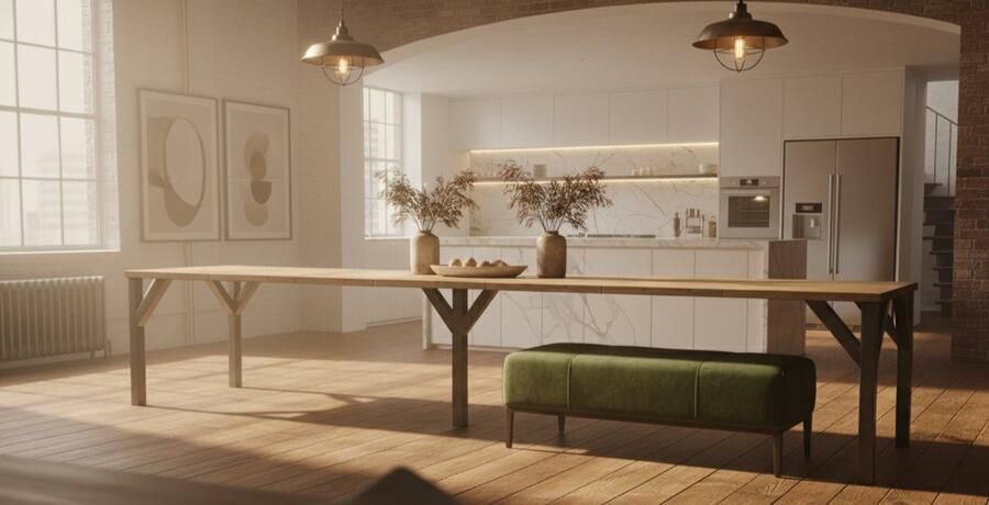 Alta Verona Luxe Uitschuifbare Eettafel – Wotan Eiken – 10 Personen – Massief Houten Look – Industriële Uitschuiftafel – 130-405x90 cm – Elegant Design & Stevig Frame – Moderne Eettafel voor Woonkamer of Keuken