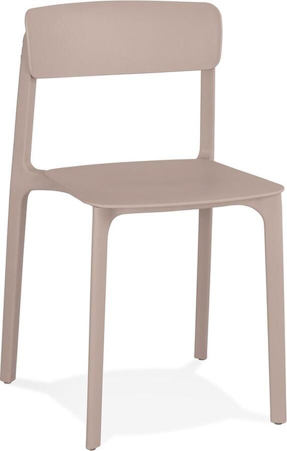 Alterego Design Alterego Binnen- buitenstoel 'TROPICAL' van pastelbeige kunststof