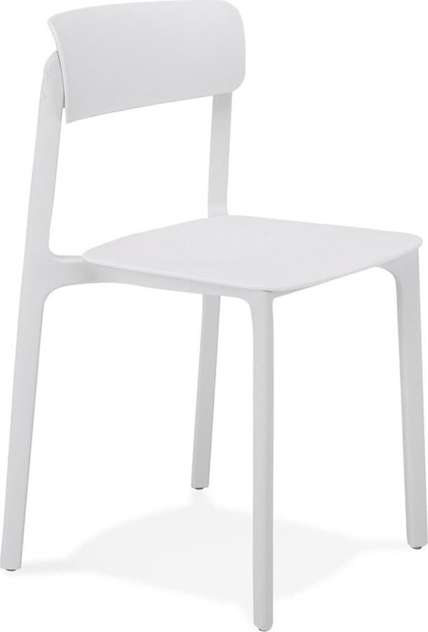 Alterego Binnen- buitenstoel 'TROPICAL' van wit kunststof