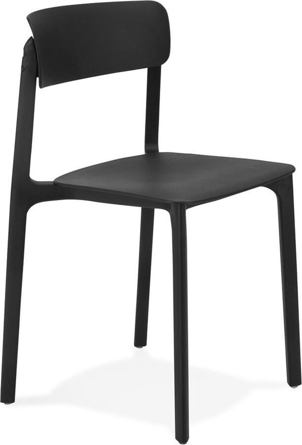 Alterego Binnen- buitenstoel 'TROPICAL' van zwart kunststof