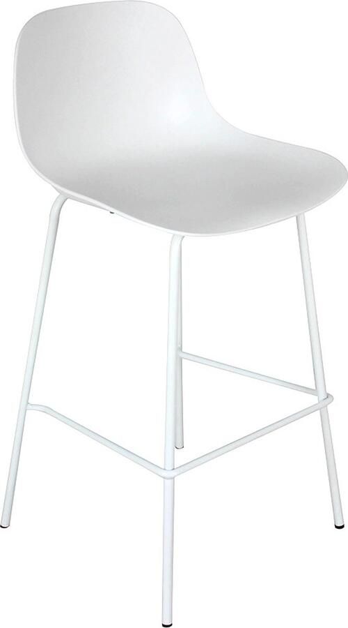 Alterego Design Alterego Witte barkruk 'GRANO' voor binnen buiten