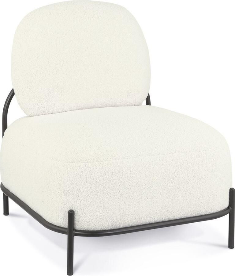 Alterego Design Alterego Lounge stoel 'ORSO LOUNGE' in beige boucléstof