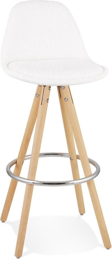 Alterego Design Alterego Scandinavische barkruk 'FLORENCE' van witte badstof