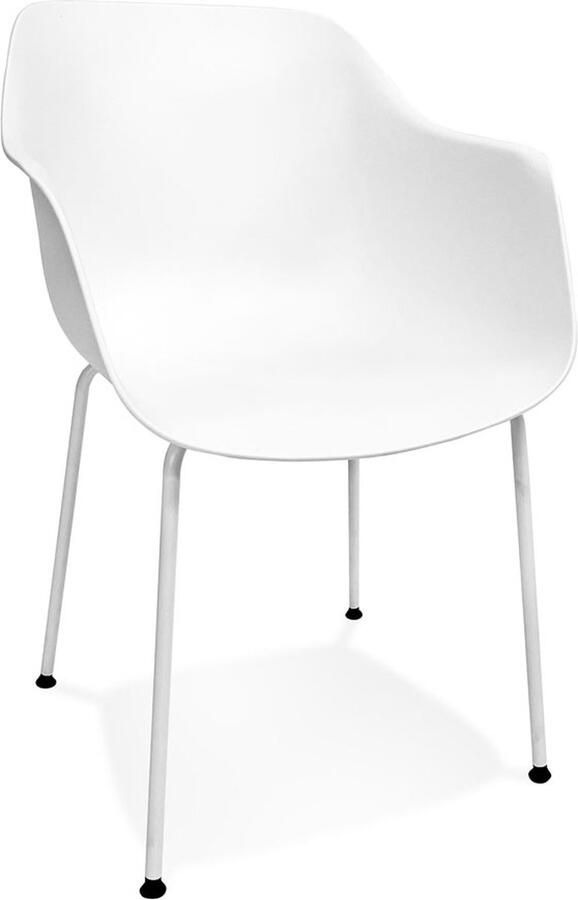 Alterego Design Alterego Witte binnen buiten Stoel 'BACHO' met armleuningen