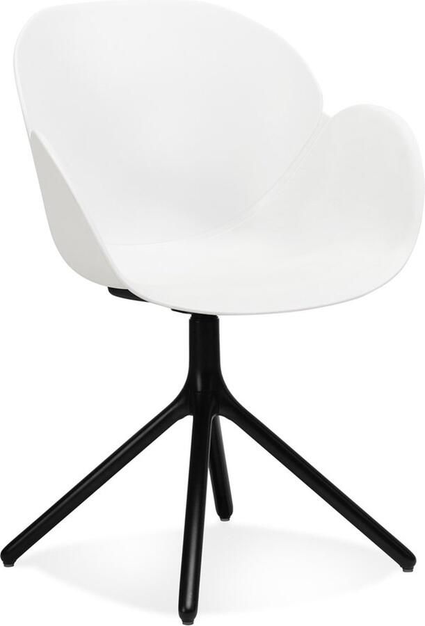 Alterego Design Alterego Witte stoel met armleuningen 'APODIS' van kunststof