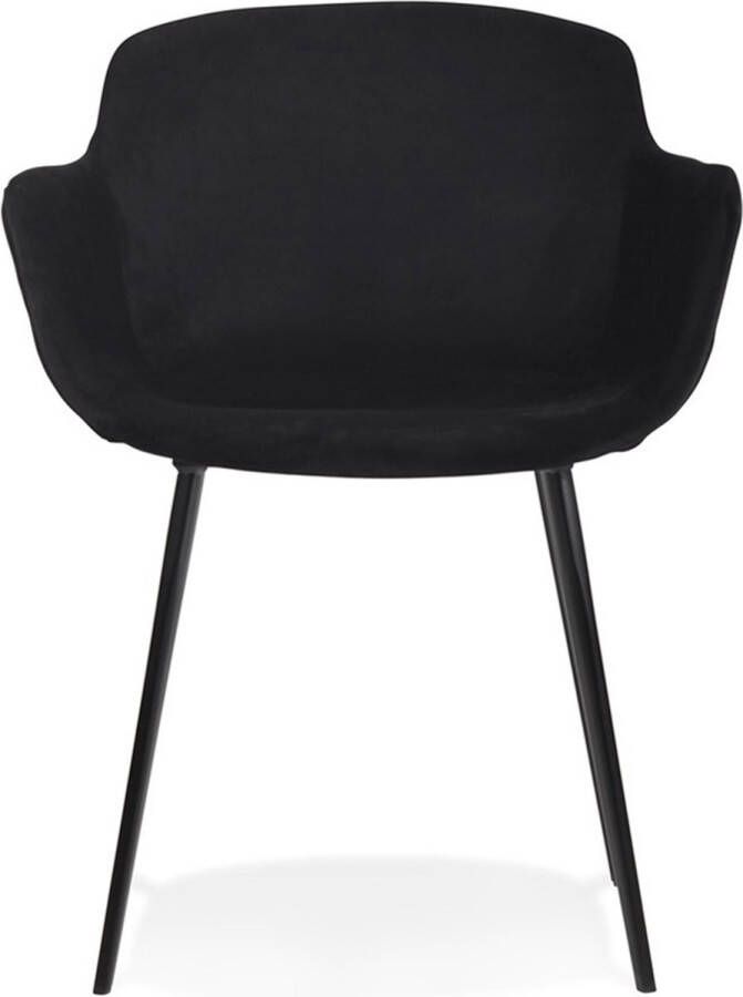 Alterego – Armada – Zwart Fluweel – Met Armleuningen – 59x54x80 cm