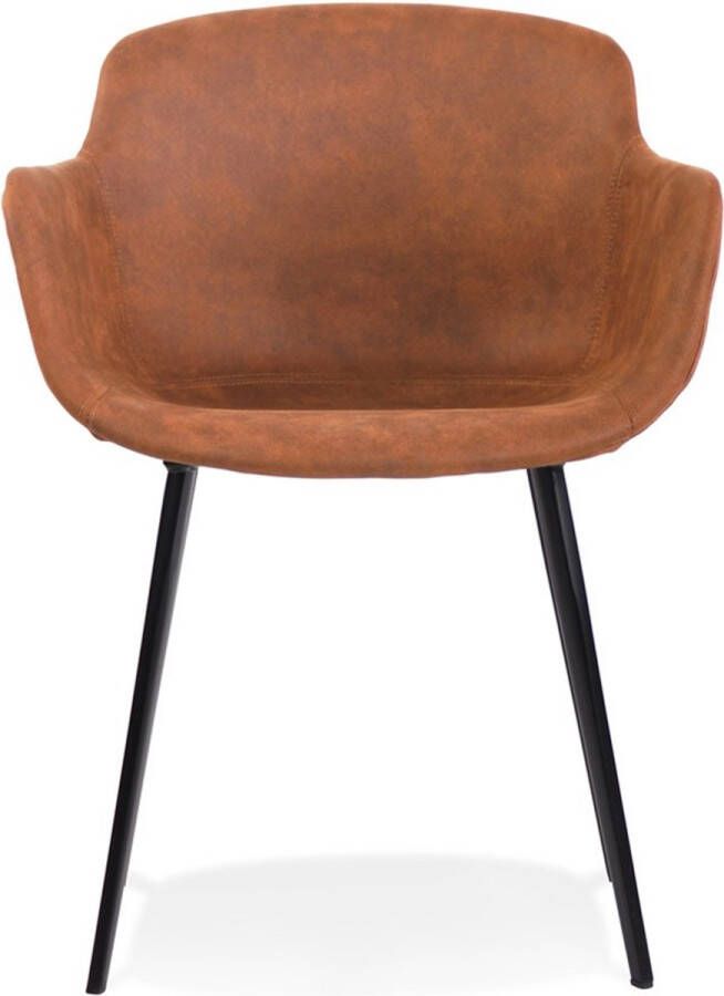 alterego Derby Bruine Microvezel Met Armleuningen 59x54x80cm