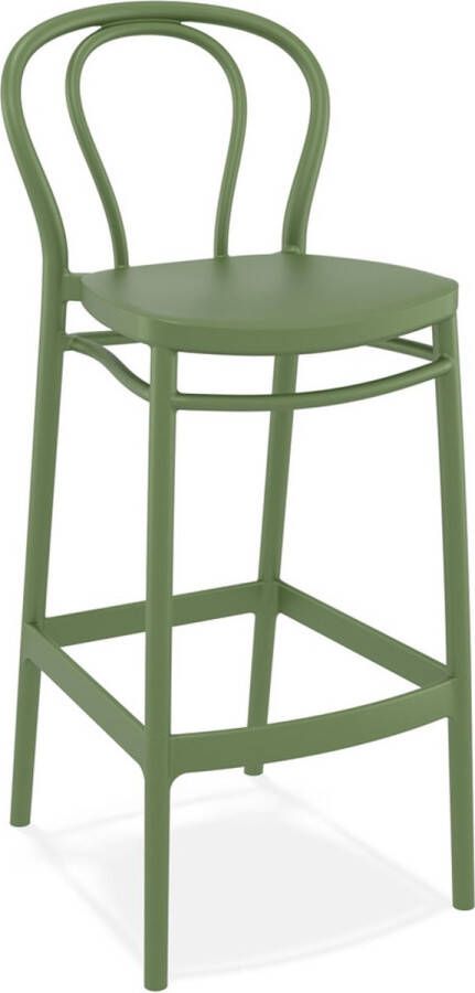 Alterego Design Alterego Barkruk 'FERDINAND' van groene kunststof voor binnen buiten