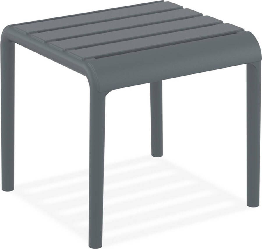 Alterego Design Alterego Bijzettafel 'SIDONY' donkergrijs van plastic