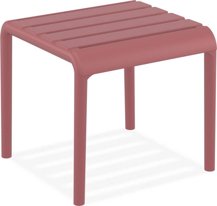 Alterego Design Alterego Bijzettafel 'SIDONY' rood van plastic