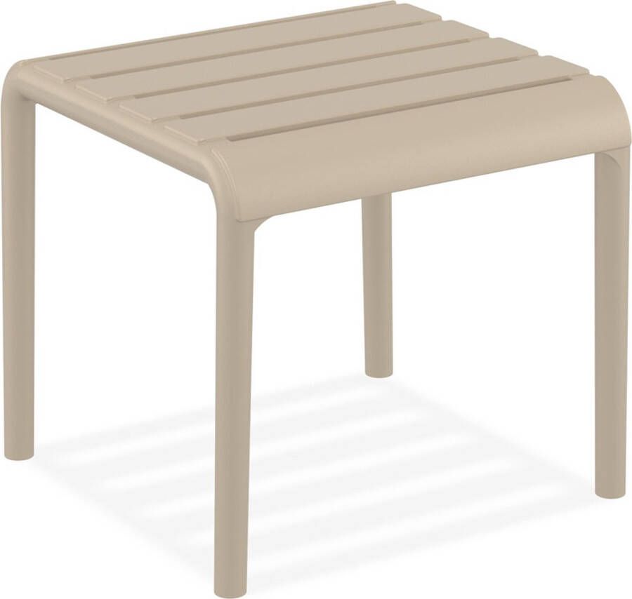 Alterego Design Alterego Bijzettafel 'SIDONY' taupe van plastic