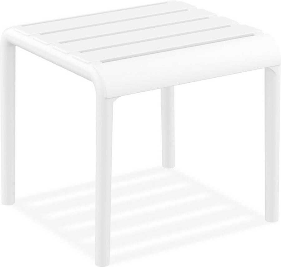 Alterego Design Alterego Bijzettafel 'SIDONY' wit van plastic