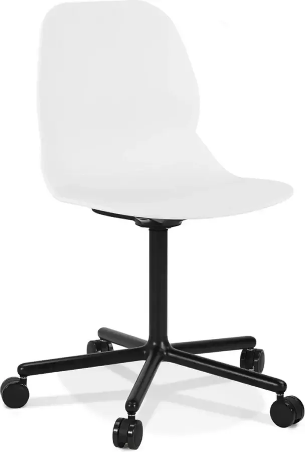Alterego Design Alterego Chaise de bureau moderne 'MAGELLAN' blanche sur roulettes
