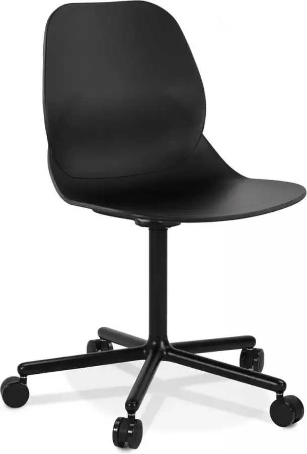 Alterego Design Alterego Chaise de bureau moderne 'MAGELLAN' noire sur roulettes