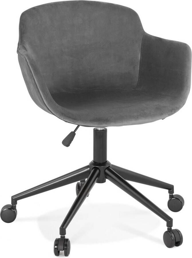 Alterego Design Alterego Chaise de bureau 'ROLLING' en velours gris sur roulettes