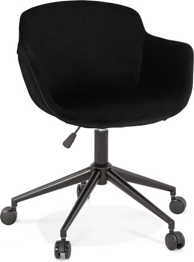 Alterego Design Alterego Chaise de bureau 'ROLLING' en velours noir sur roulettes