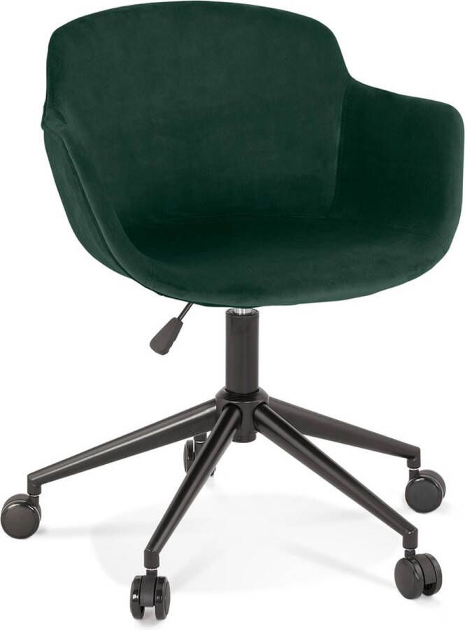 Alterego Design Alterego Chaise de bureau 'ROLLING' en velours vert sur roulettes