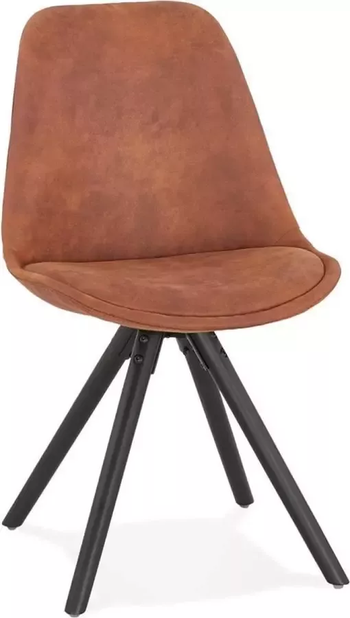Alterego Design Alterego Comfortabele stoel 'HARRY' in bruine microfiber en zwarte poten