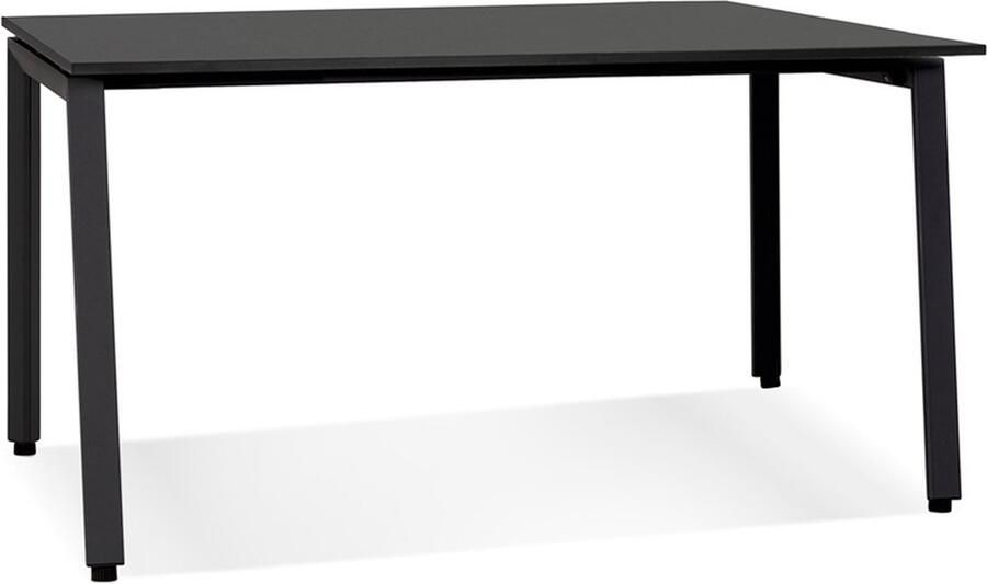 Alterego Design Alterego Zwarte vergadertafel benchbureau 'AMADEUS SQUARE' 140x140 cm