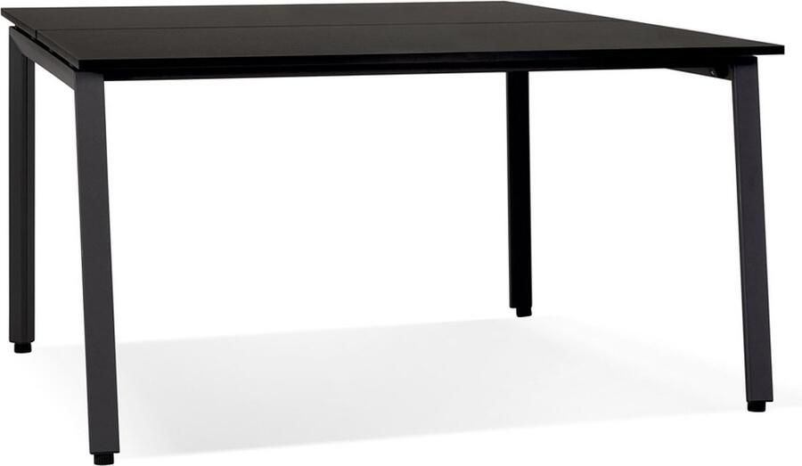 Alterego Design Alterego Zwarte vergadertafel benchbureau 'AMADEUS SQUARE' 160x160 cm