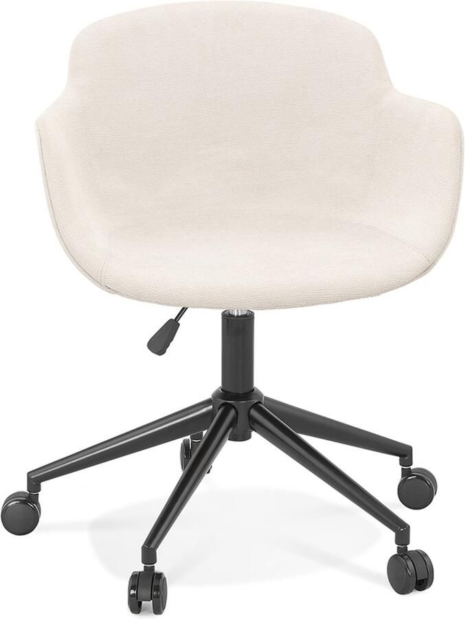 Alterego Design Alterego Beige stoffen bureaustoel 'BACARI' op wieltjes 59x54x80 cm