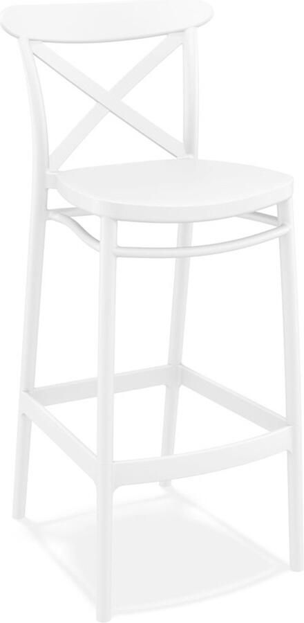 Alterego Design Alterego Retro barkruk 'BERLIOZ' van witte kunststof