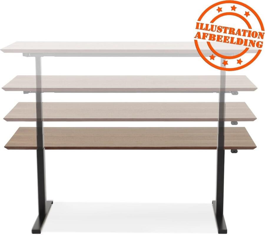 Alterego Design Alterego BIONIK Elektrisch zit-sta bureau Zwart (63-128)x180x90 cm