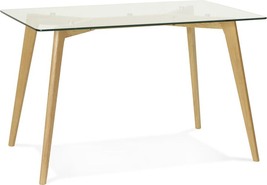 Alterego Design Alterego Kleine tafel bureau recht 'BUGY' van glas 120x80 cm