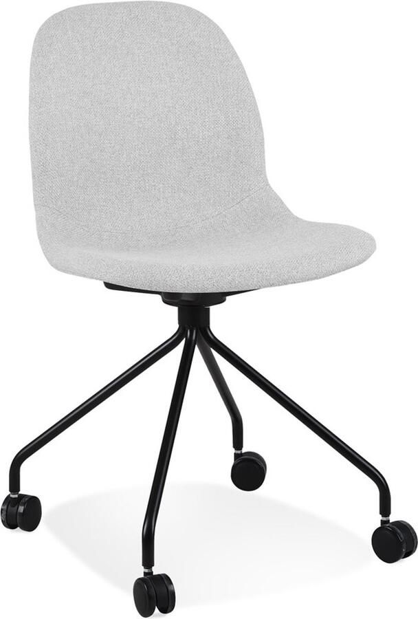 Alterego Design Alterego Bureaustoel 'TAVIRA' van lichtgrijze stof