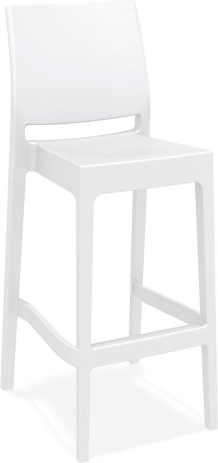 Alterego Design Alterego Barkruk 'CLARA' wit voor binnen buiten stapelbaar