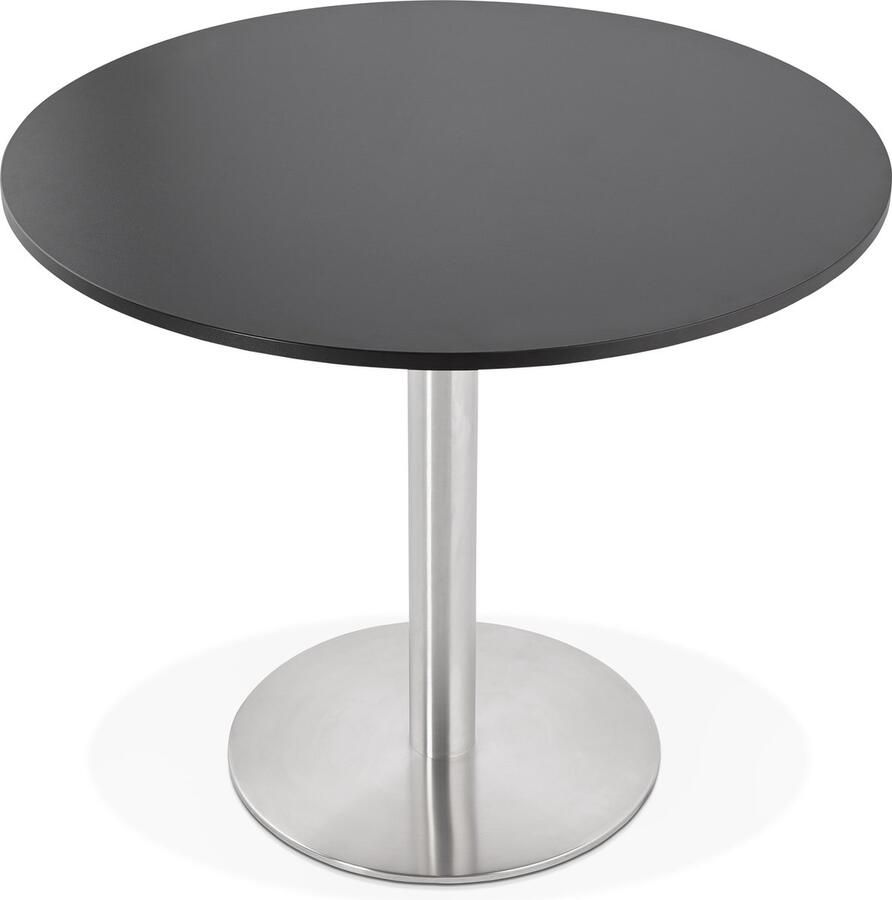 Alterego Design Alterego DALLAS Ronde bureautafel Zwart 90x90x75 cm