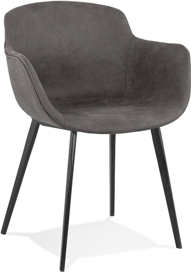 Alterego Design Alterego DERBY Stoel met armleuningen Grijs 59x54x80 cm