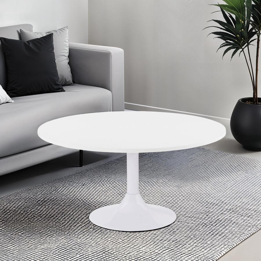Alterego Design Alterego DETROY Design salontafel Wit 90x90x45 cm