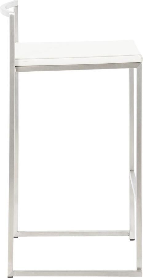 Alterego Design Alterego Witte halfhoge design kruk 'DISKO MINI' stapelbaar