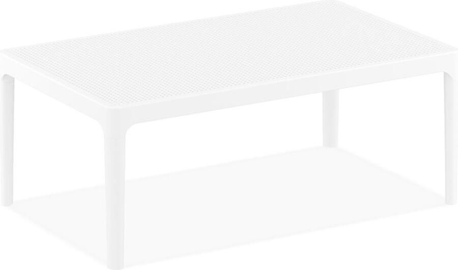 Alterego Design Alterego Lage tuintafel 'DOTY' wit design 100x60 cm