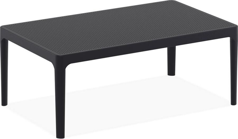 Alterego Design Alterego Lage tuintafel 'DOTY' zwart design 100x60 cm