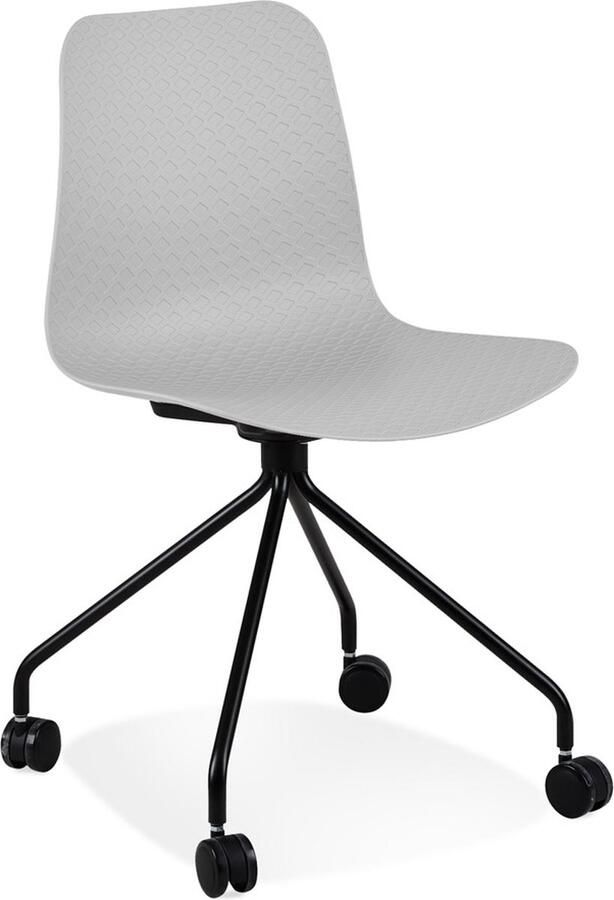 Alterego Design Alterego Grijse design bureaustoel 'EVORA' op wieltjes