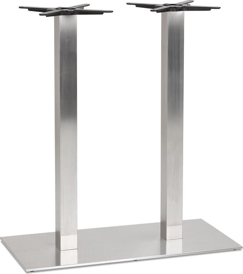 Alterego Design Alterego Tafelpoot van geborsteld metaal 'KARO DOUBLE' 100 cm