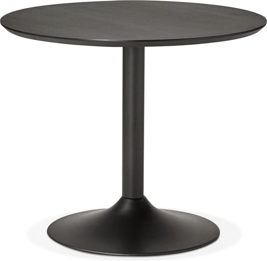 Alterego Design Alterego Kleine ronde bureautafel eettafel 'CHEF' zwart Ø 90 cm - Foto 2
