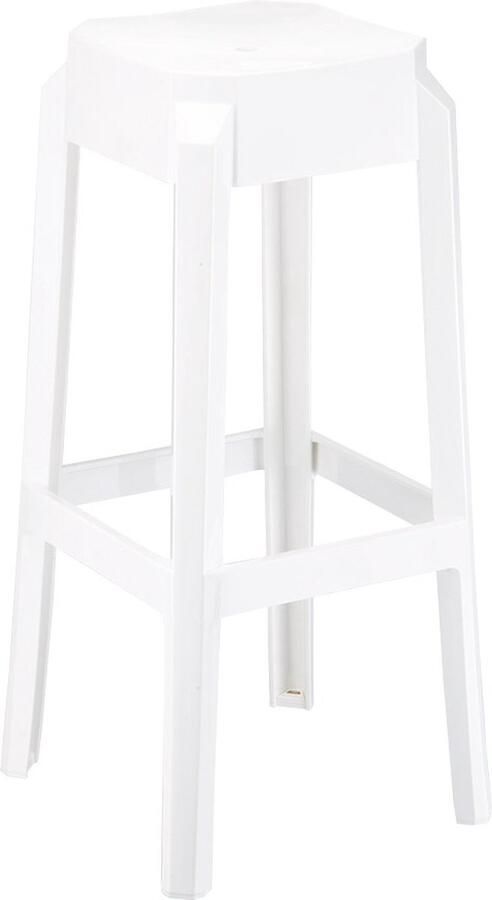 Alterego Design Alterego Barkruk 'LENO' in wit kunststof