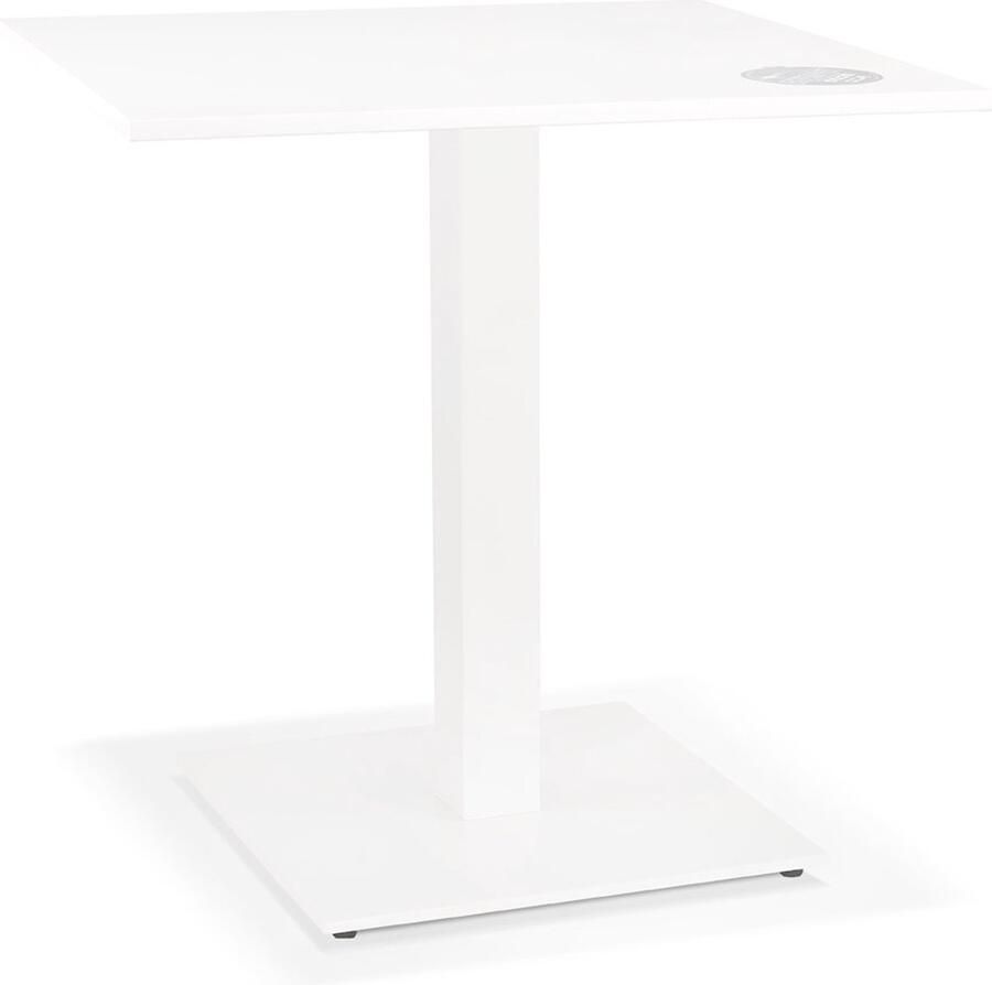 Alterego Design Alterego Wit vierkant eettafeltje 'MUFFIN' voor binnen buiten 68x68 cm